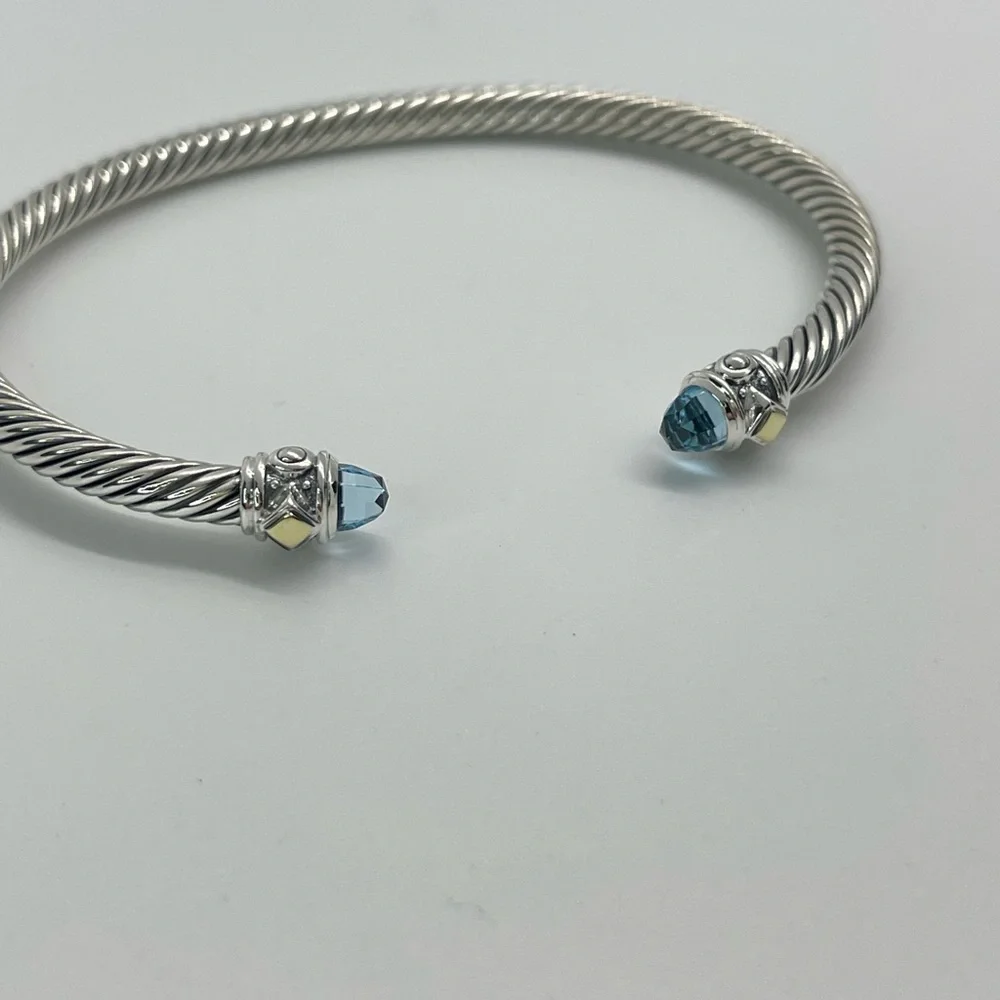 David Yurman Renaissance Blue Topaz Bracelet with 18K Yellow Gold - Picture 10 of 15
